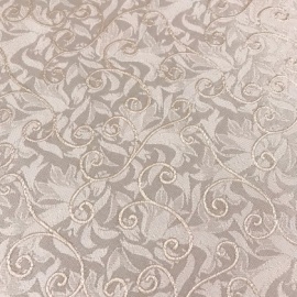 Premium Bridal Leaf Swirl Brocade IVORY / PALE BLUSH