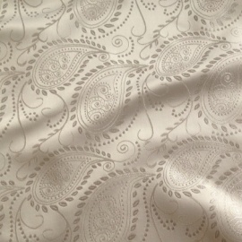 Premium Bridal Paisley Jacquard Brocade SILVER