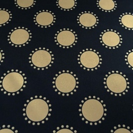 Printed Duchess Satin NAVY / OATMEAL