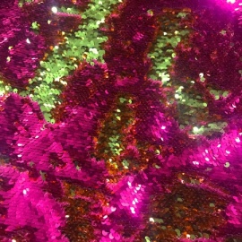 Reversible Fishscale Sequin CERISE / GOLD