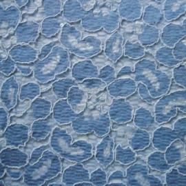 Sequin Flower Corded Lace BLUE IVORY