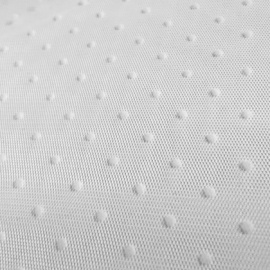 Small Flock Spot Tulle WHITE