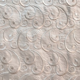 Embroidered Swirl Silk Dupion IVORY