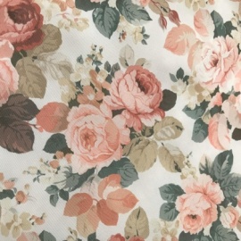 Very Lightweight Vintage Floral Polyester PEACH