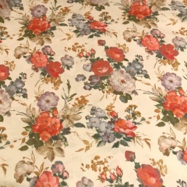 Vintage Style Lightweight Polyester LEMON BOUQUET
